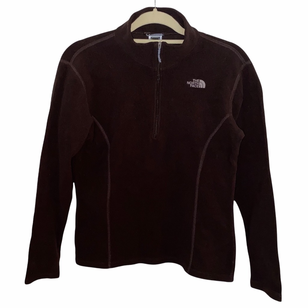 The North Face Girls 1/4 Zip Brown Sweater Size XL